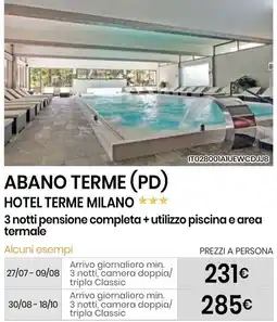 Eurospin HOTEL TERME MILANO offerta