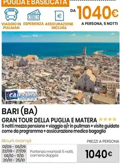 Eurospin GRAN TOUR DELLA PUGLIA E MATERA offerta