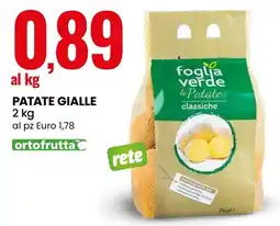 Eurospin foglia verde PATATE GIALLE offerta
