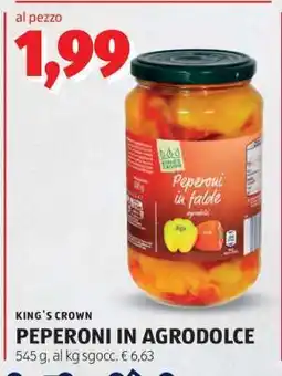 ALDI KING'S CROWN PEPERONI IN AGRODOLCE offerta