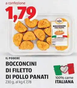 ALDI IL PODERE BOCCONCINI DI FILETTO DI POLLO PANATI offerta