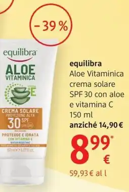 dm drogerie markt equilibra Aloe Vitaminica crema solare SPF 30 offerta