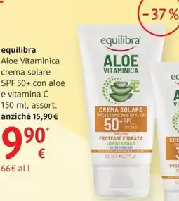 dm drogerie markt equilibra Aloe Vitaminica crema solare SPF 50+ offerta