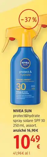 dm drogerie markt NIVEA SUN protect&hydrate spray solare SPF 30 offerta