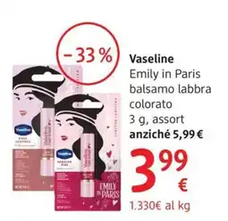 dm drogerie markt Vaseline Emily in Paris balsamo labbra colorato offerta
