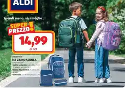 ALDI SET ZAINO SCUOLA offerta