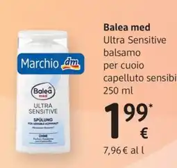 dm drogerie markt Balea med Ultra Sensitive balsamo per cuoio capelluto sensibili offerta