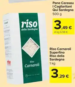 Carrefour Express Riso Carnaroli Superfino Riso della Sardegna offerta