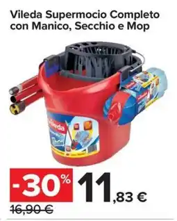 Carrefour Express Vileda Supermocio Completo con Manico, Secchio e Mop offerta