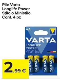 Carrefour Express Pile Varta Longlife Power offerta
