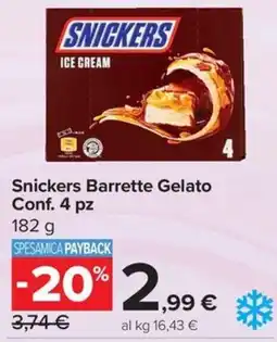 Carrefour Express Snickers Barrette Gelato offerta