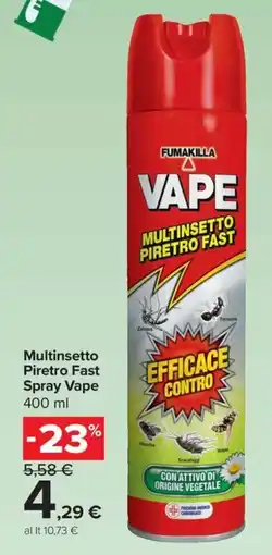 Carrefour Express Multinsetto Piretro Fast Spray Vape offerta