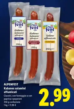 Lidl ALPENFEST Kabanos salamini affumicati offerta