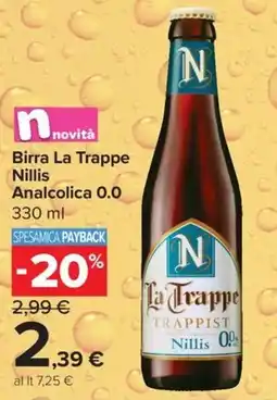 Carrefour Express Birra La Trappe Nillis Analcolica 0.0 offerta