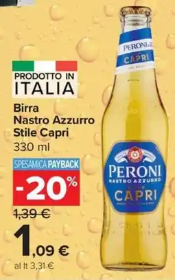 Carrefour Express Birra Nastro Azzurro Stile Capri offerta