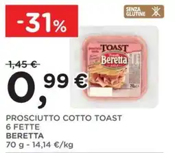 Orvea Prosciutto cotto toast Beretta offerta