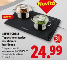 Lidl SILVERCREST Tappetino elettrico riscaldante in silicone offerta