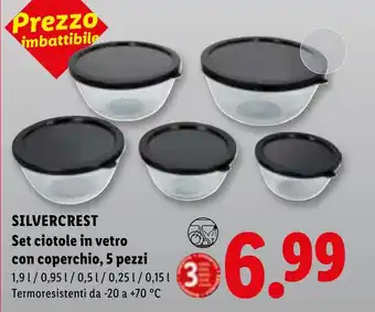 SILVERCREST Set ciotole in vetro con coperchio