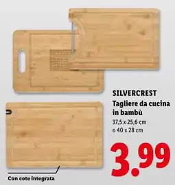 Lidl SILVERCREST Tagliere da cucina in bambù offerta
