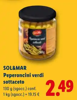 Lidl SOL&MAR Peperoncini verdi sottaceto offerta