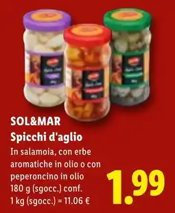 Lidl SOL&MAR Spicchi d'aglio offerta