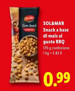 Lidl SOL&MAR Snack a base di mais al gusto BBQ offerta