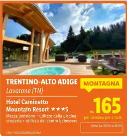 Lidl Hotel Caminetto Mountain Resort offerta