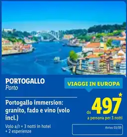 Lidl Portogallo immersion: granito, fado e vino offerta