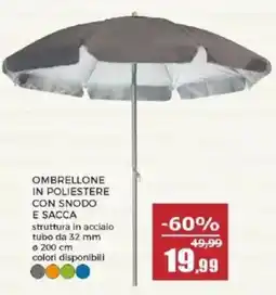 Happy Casa OMBRELLONE IN POLIESTERE CON SNODO E SACCA offerta