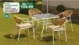 Happy Casa Tavolo con top in vetro e 4 sedie offerta