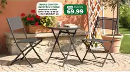 Happy Casa TAVOLO CON TOP IN VETRO E 2 SEDIE offerta