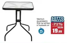 Happy Casa Tavolo quadrato top in vetro offerta