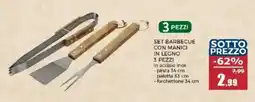 Happy Casa Set barbecue con manici in legno offerta