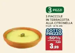 Happy Casa 3 FIACCOLE IN TERRACOTTA ALLA CITRONELLA offerta