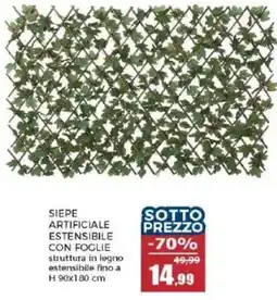 Happy Casa Siepe artificiale estensibile con foglie offerta