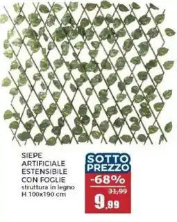 Happy Casa Siepe artificiale estensibile con foglie offerta