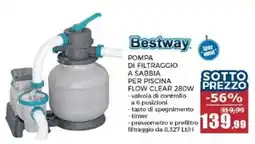 Happy Casa Bestway POMPA DI FILTRAGGIO A SABBIA PER PISCINA FLOW CLEAR 280W offerta