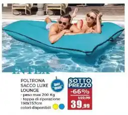 Happy Casa Intex poltrona sacco luxe lounge offerta
