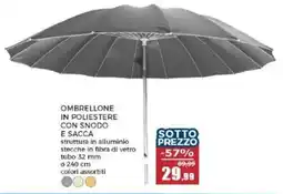 Happy Casa OMBRELLONE IN POLIESTERE CON SNODO E SACCA offerta