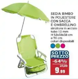 Happy Casa Sedia bimbo in poliestere con sacca e ombrellino offerta
