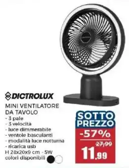 Happy Casa DICTROLUX MINI VENTILATORE DA TAVOLO offerta
