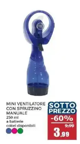 Happy Casa MINI VENTILATORE CON SPRUZZINO MANUALE offerta