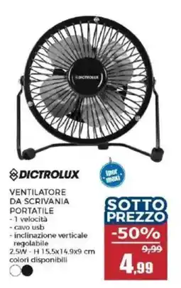 Happy Casa VENTILATORE DA SCRIVANIA PORTATILE DICTROLUX offerta