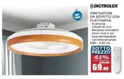 Happy Casa Dictrolux ventilatore da soffitto con plafoniera offerta