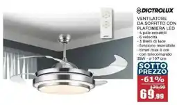 Happy Casa Dictrolux ventilatore da soffitto con plafoniera LED offerta