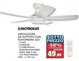 Happy Casa VENTILATORE DA SOFFITTO CON PLAFONIERA LED offerta