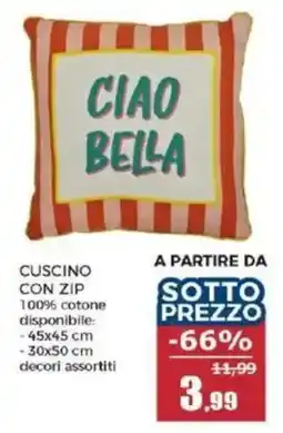 Happy Casa Cuscino con zip Ciao Bella offerta