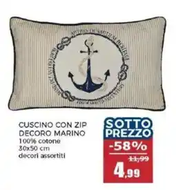 Happy Casa Cuscino con zip decoro marino offerta