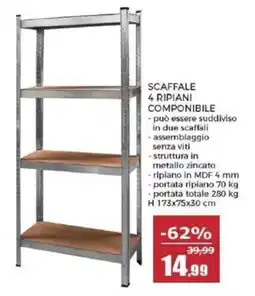 Happy Casa Scaffale 4 ripiani compoinibile offerta