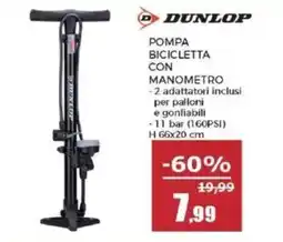Happy Casa POMPA BICICLETTA CON MANOMETRO DUNLOP offerta